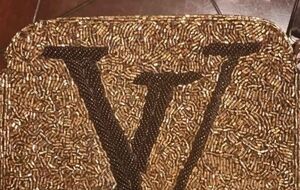 Elegant Gold Beaded Mini Bag